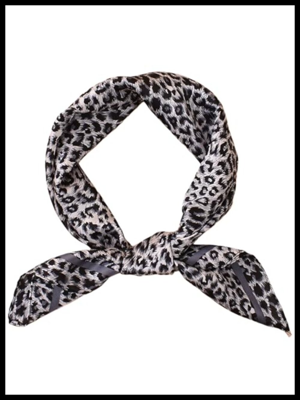 Satin Silk Blend Hair Head Scarf Leopard Print Neck Scarf Neckerchief Purse